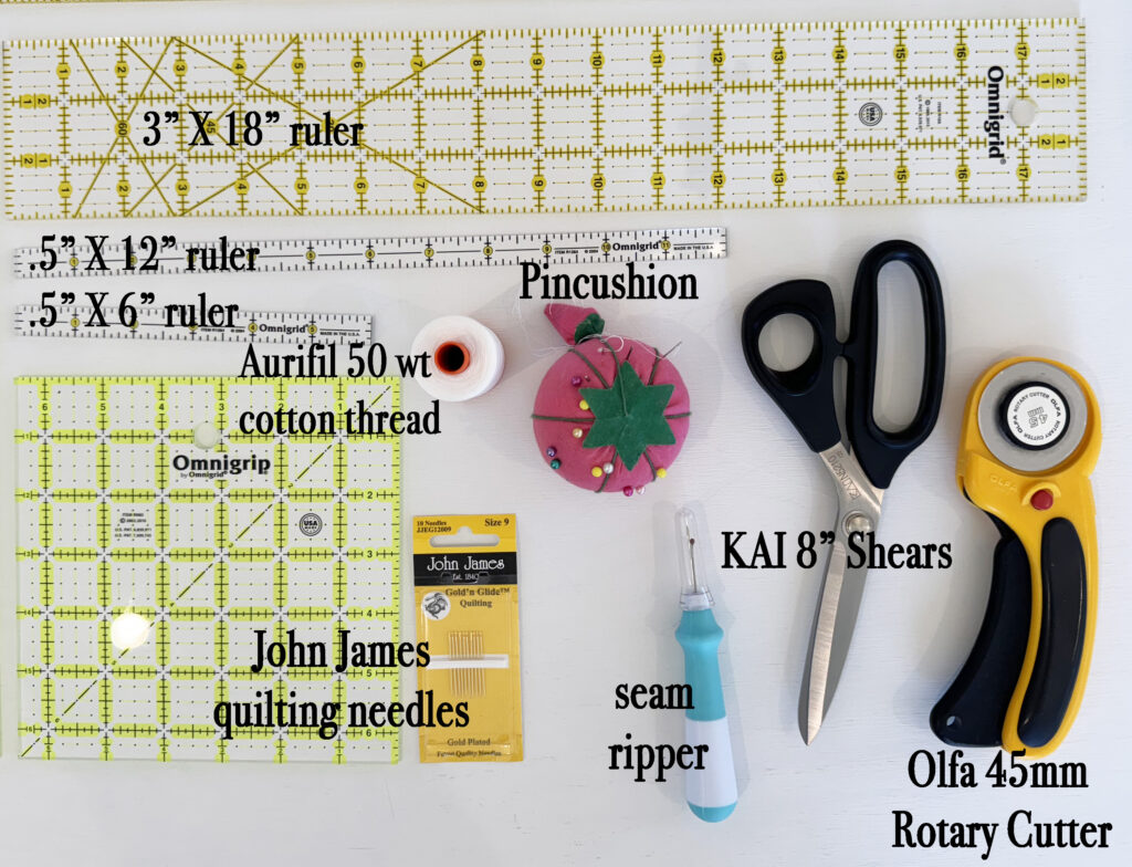 Woollypetals New Start Beginner Quilt Course Supplies and Tools Info