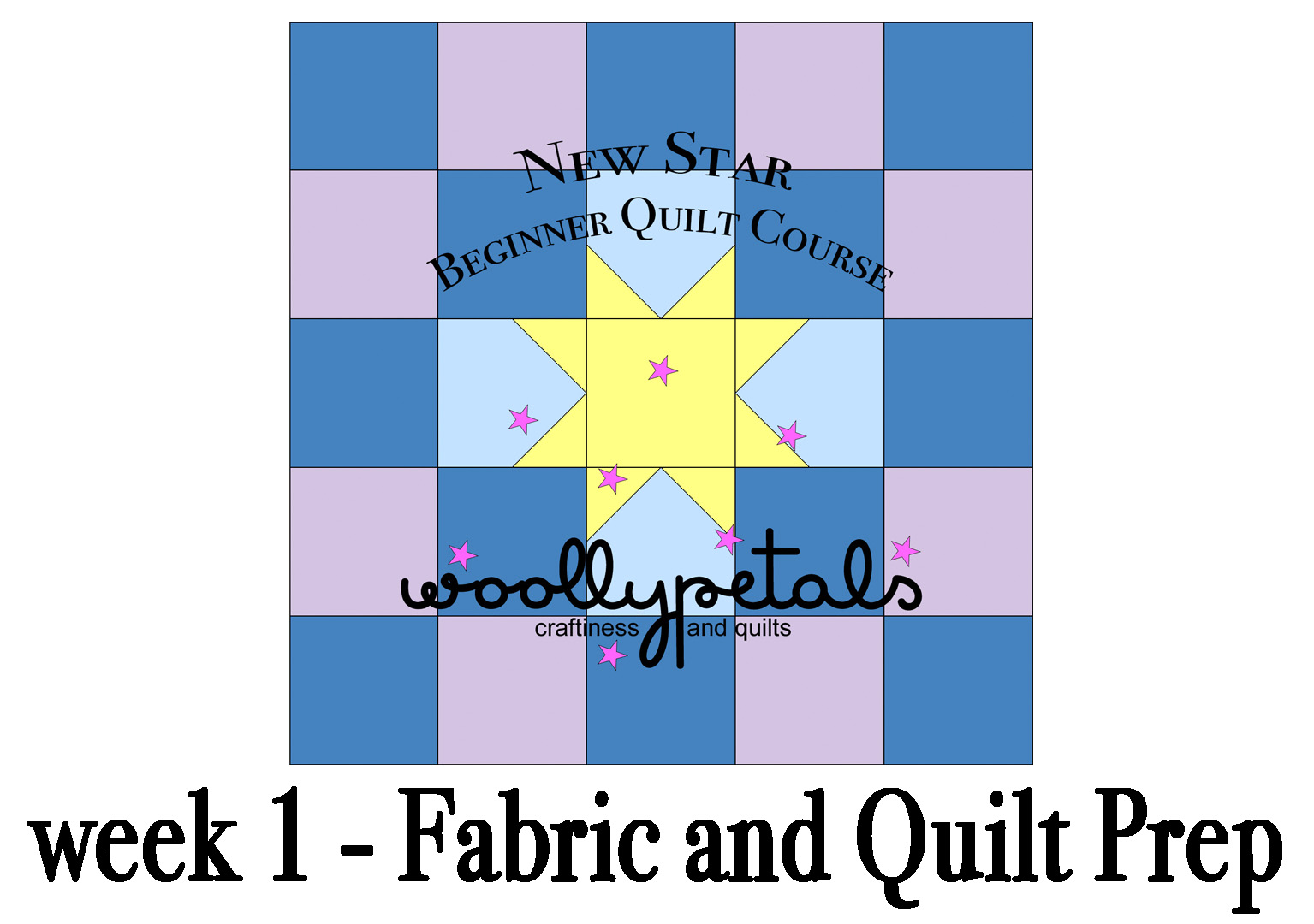 woollypetals New Star Beginner Quilt Course Week 1 Post