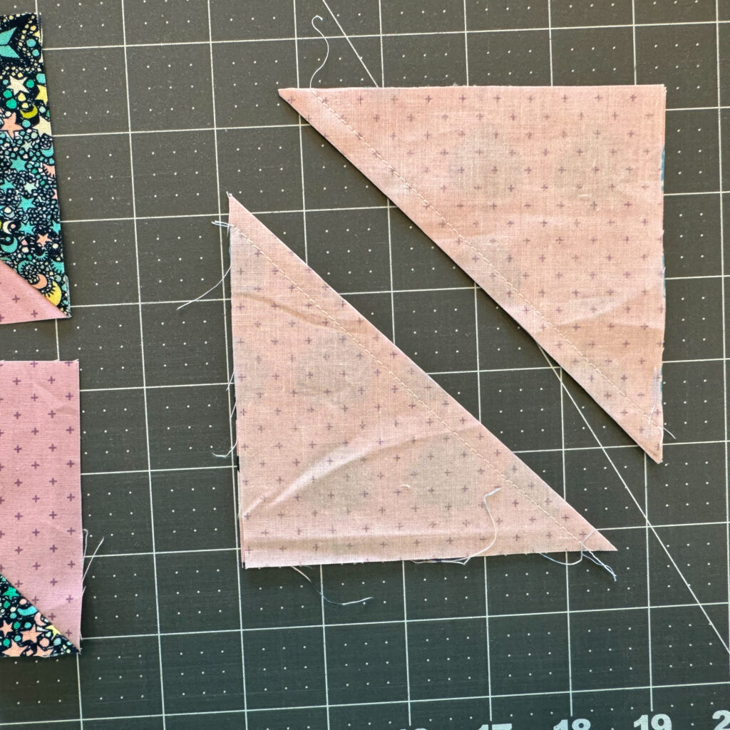 Woollypetals New Star Beginner Quilt Course HST Two at a time Method