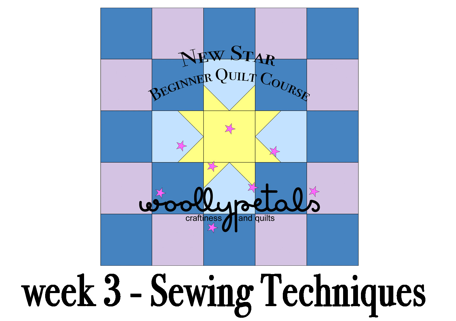 woollypetals New Star Beginner Quilt Course Week 3 Post