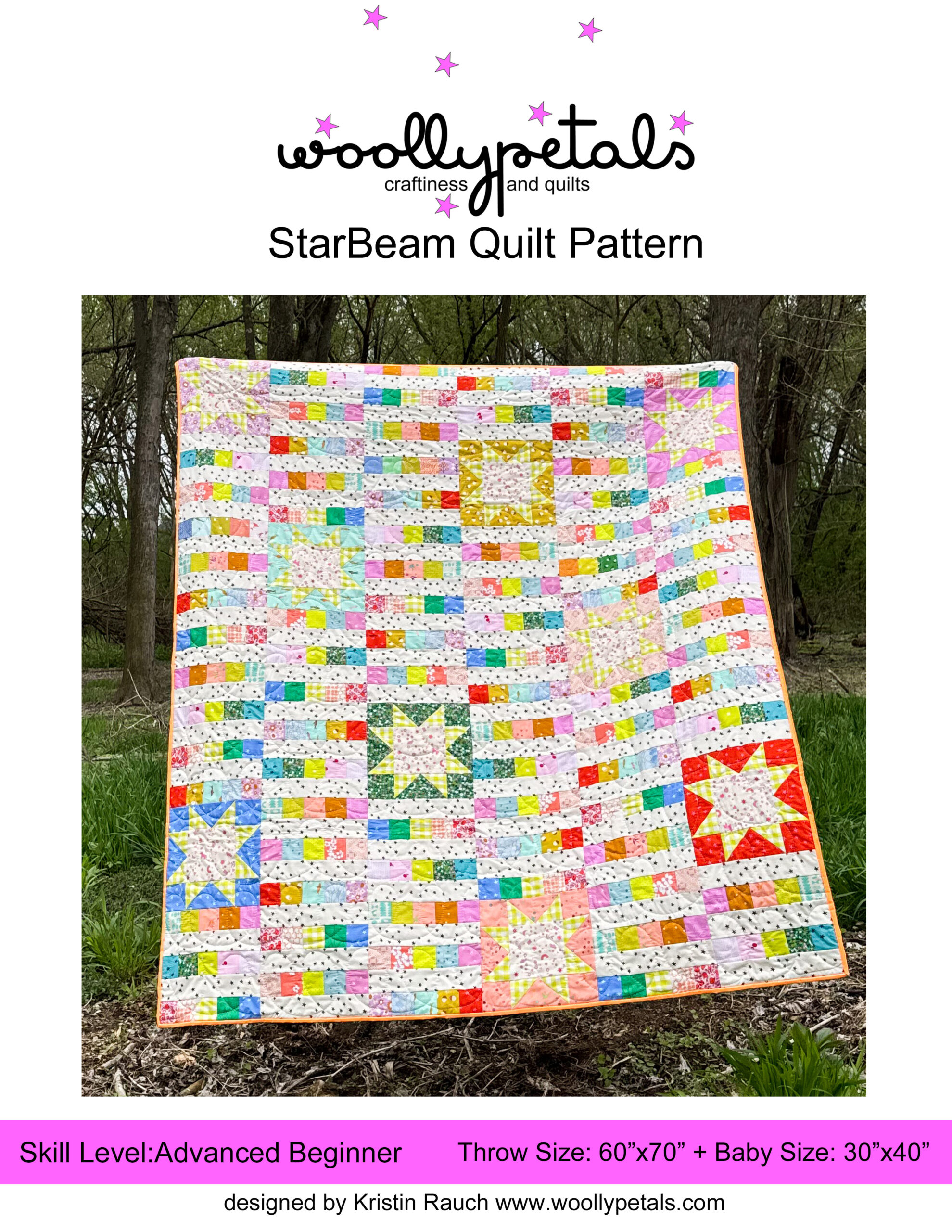 StarBeam Quilt Pattern Cover by woollypetals