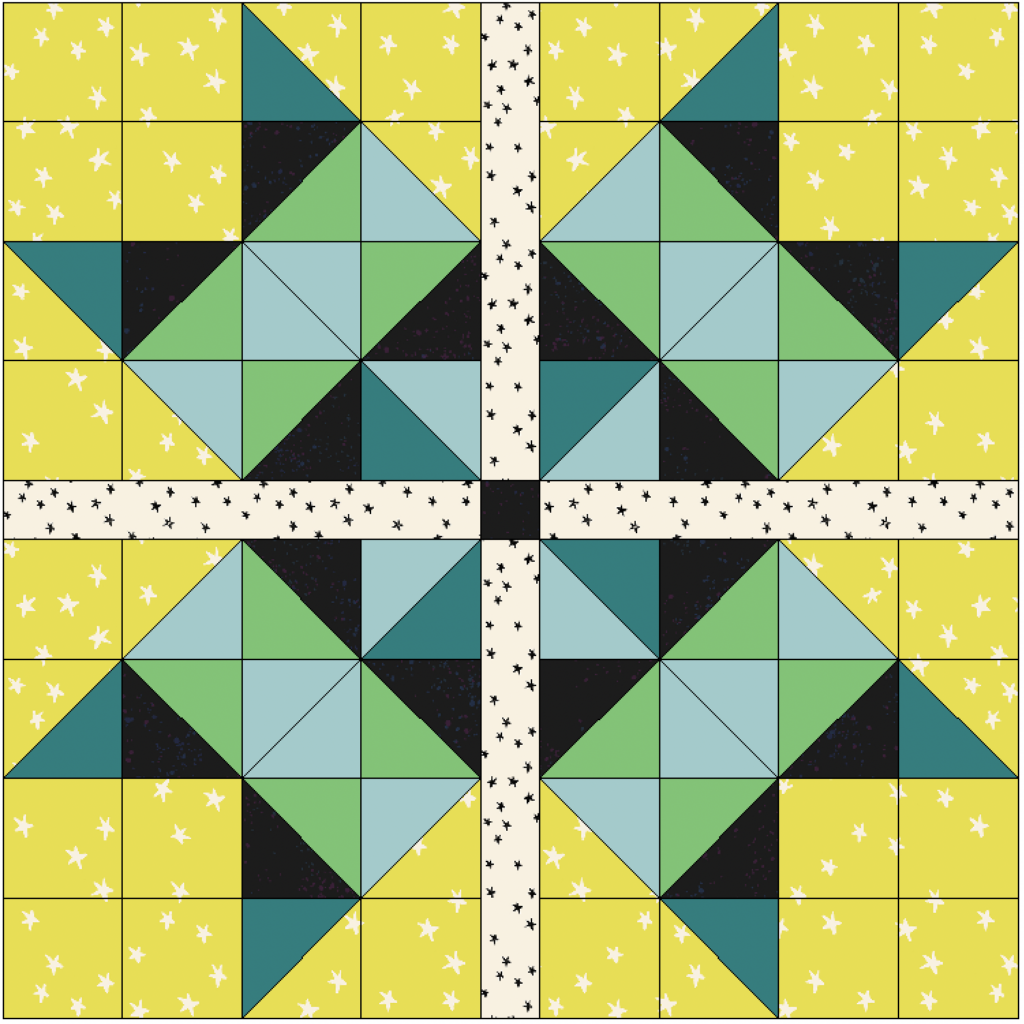 woollypetals Starfy mIni Quilt Pattern Scrappy Background Option 