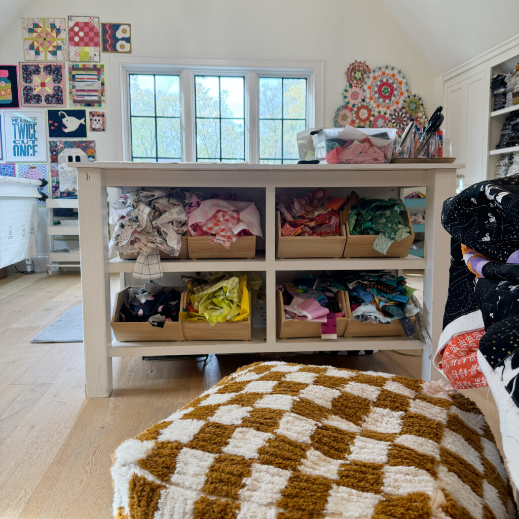 Woollypetals Sewing Room Tour scrap storage