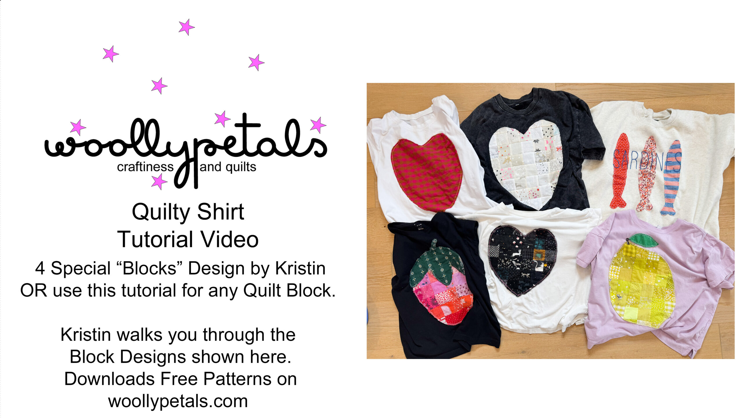 woollypetals Tutorial for making a shirt with a quilt block